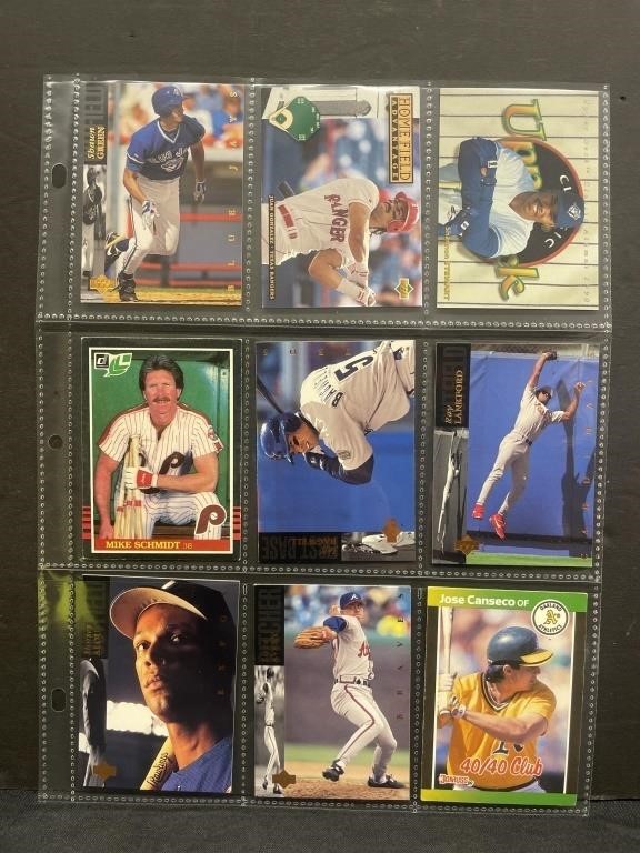 Assortment of 9 MLB Trading Cards.