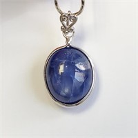 $1200 14K  Genuine Sapphire(6.6ct) Pendant