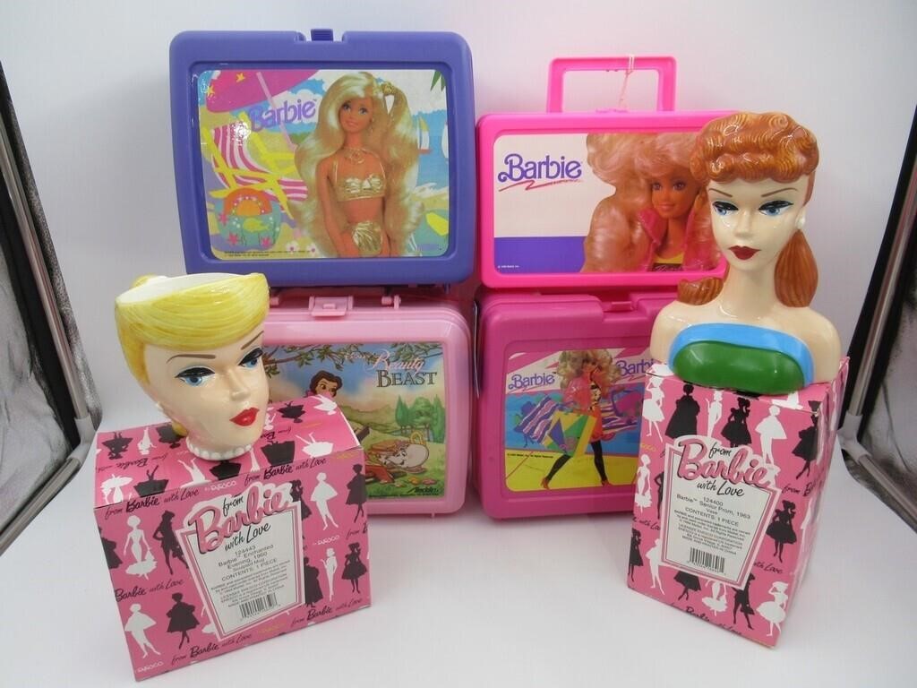 Barbie Lunchboxes and Mugs Lot of (6)