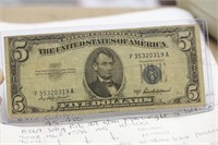 1953 Blue Seal $5.00 Note
