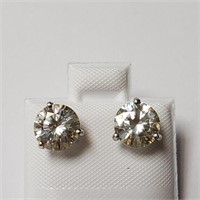 $1555 14K  Very Pale Blue Moissanite(2.8ct) Earrin