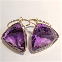$1811 14K  Amethyst (Purple)(45ct) Earrings