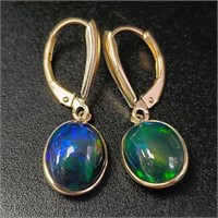 $1630 10K  Black Opal (Smoked)(4.8ct) Earrings