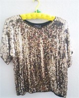 V - WOMEN'S SEQUIN SILK TOP