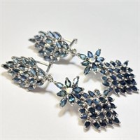 $600 Silver Sapphires Earrings