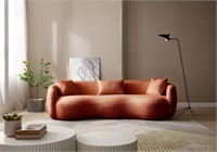 Half-Moon Curved Leisure Sofa with Throw Pillows