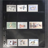 US Stamps Federal Duck stamp group of 10, mint, on
