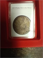 1835 Mexico 8 Reales Silver Coin,