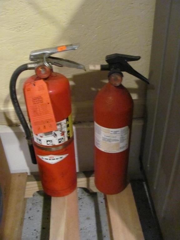 pair of fire extinguishers