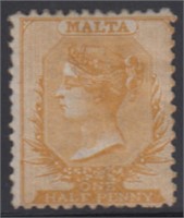 Malta Stamp #5 Mint OG with Senf handstamp on reve