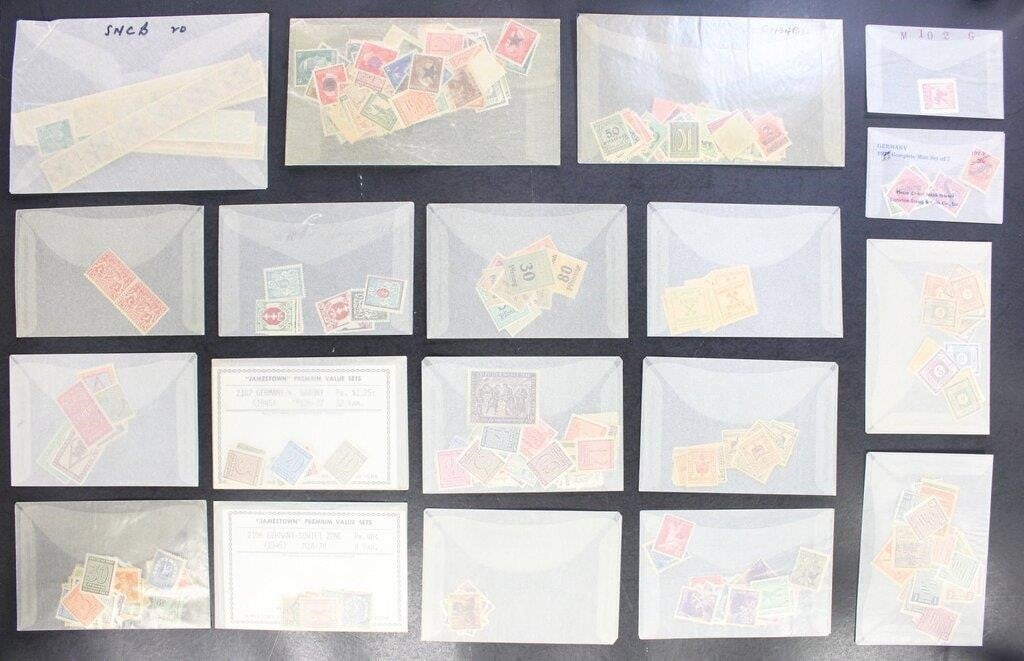 Germany WWII Local Stamps in glassines Mint & Used