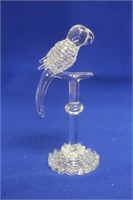 A Glass or Crystal Parrott on Stand
