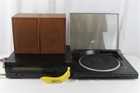 Vtg. Optimus Receiver, BSR Turntable & Speakers