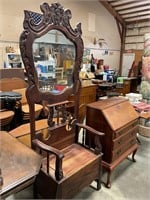 Hall chair with mirror