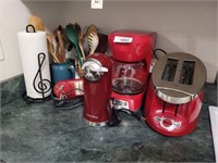 TOASTER, COFFEE MAKER, CAN OPENER, MIXER