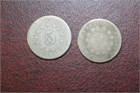 Lot Of 2 Cull Shield Nickels