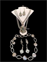 Silver Plated Necklace And Earrings Set