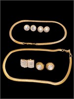 Gold Plated Chains And Earrings