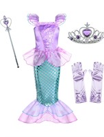 (4-5Y)Little Girls Mermaid Princess Costume