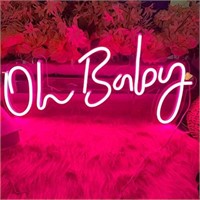 Oh Baby Neon Sign 24inch Big for Backdrop,Baby