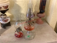 Pair of Glass Oil Lamps W/ Oil