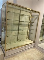Brass & Glass Lockable Display Cabinet