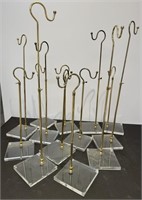 Lucite & Brass Display Stands