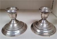 PR OF WEIGHTED STERLING CANDLE HOLDERS