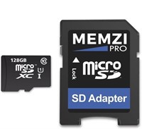 $38 128Gb Memory Card with SD Adapter