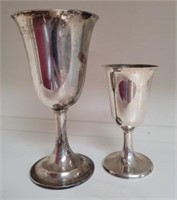 2 STERLING GOBLETS  APPROX 8 OZ