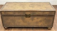 Old World Style Faux Leather Wood Trunk