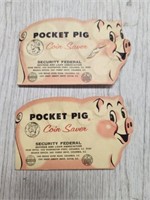 2 POCKET PIGS - 1976 QUARTERS, ASSORTED DATE