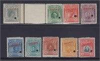 Peru 1909 Specimen Stamps #177S-185S Mint HR with