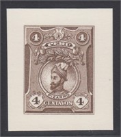 Peru 1909 Trial Color Proof Stamps #179TC 4c Brown