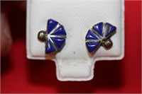 A Pair of Sterling Enamel Post Earrings