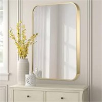 FARMER 22x30 Inch Gold Bathroom Mirror, Framed