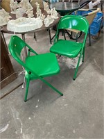 Green Folding Metal Chairs