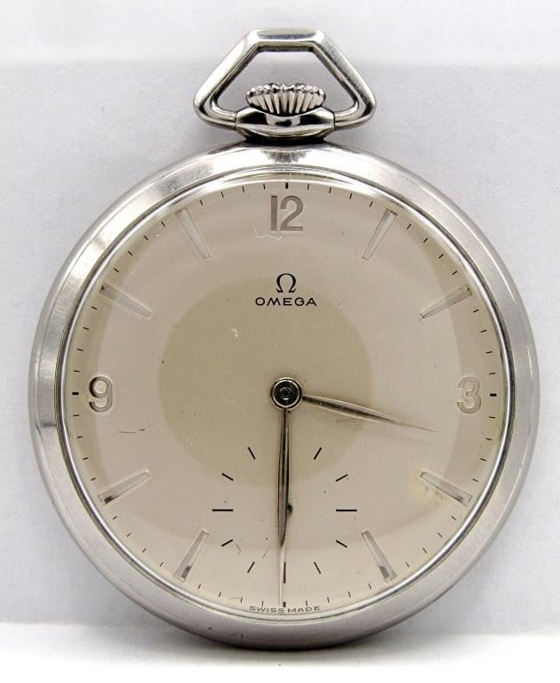 Omega Stainless Pocket Watch