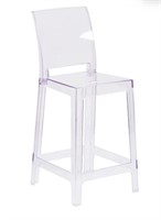 1 LOT 2-Counter Stool in Transparent Crystal with