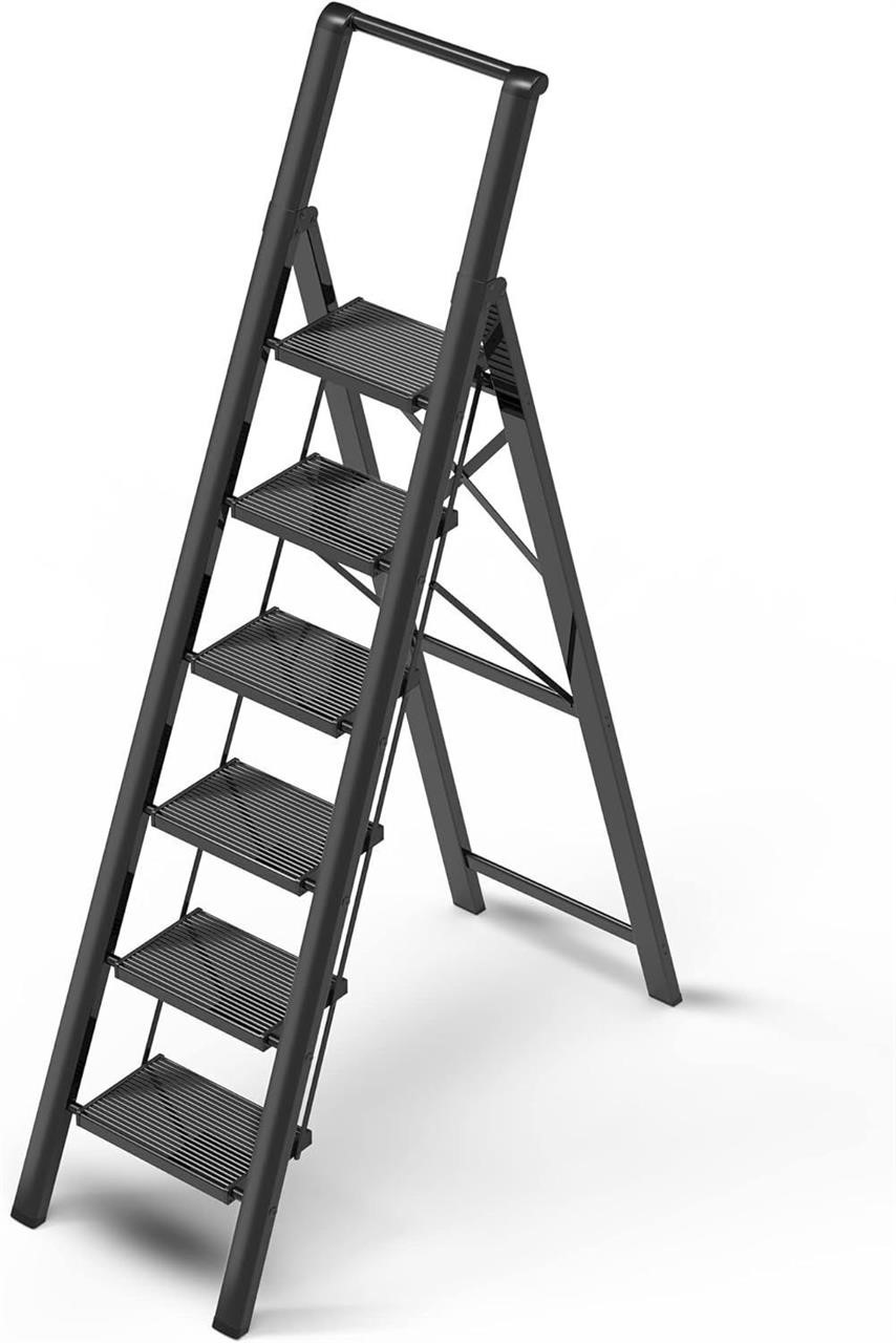 GameGem 6 Step Ladder for 12 Feet High - Black