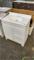 (Q) ELLENBEE WHITE VANITY WITH TOP* small corner