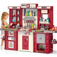 TEMI Pink Kitchen Playset For Kids Ages 4-8 -