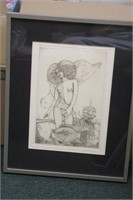 Surreal Nude Lithograph