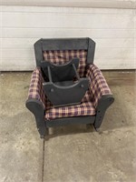 Child chair and ottoman wooden