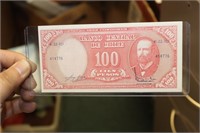 Uncirculated 1961 100 Cien Pesos Banknote