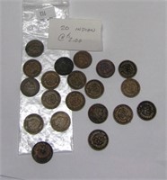 20 Assorted Indian Head Pennies worth $2 each