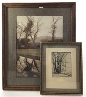 (2pc) Platinotype Print & Signed Etching