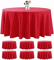 luccido 6 Pack Round Tablecloth 120 Inches Red