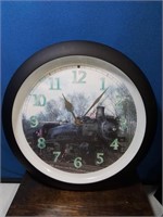 Battery operated running railroad clock makes