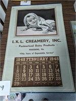 1948 IXL Creamery Calendar - Friedens, PA